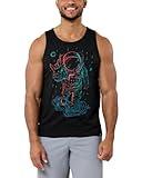 INTO THE AM Universal Love Glow in The Dark Graphic Tank Tops for Men - Mens Summer Sleeveless Muscle Beach Fashion Men's Tanks (Black, Large)