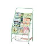 JAQ Bookshelf for Toddlers, 4-Tier Metal Kids Bookshelves Rack with Toy Storage Organizer in Bedroom Study Room Playrooms Nursery for Infants Baby Young Children (4-Tier/ 28.3 inch, Green)