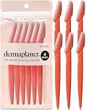 Kitsch Dermaplaning Tool - Face Razors for Women and Men, Eyebrow Trimmer & Face Shaver, Facial Hair Removal, Facial Razors for Women & Men, Dermaplane Razor for Women Face, 6 pc (Coral)