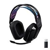 Logitech G535 Lightspeed Wireless Gaming Headset - Lightweight on-ear headphones, flip to mute mic, stereo, compatible with PC, PS4, PS5, USB rechargeable - Black