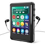 MP3 Player with Bluetooth 5.3,Tokemisc 16GB Full Touchscreen Kids Portable Music Device with Speaker,FM Radio,E-Book,Built-in Micro SD Card Slot,Earphones Included,Max 256GB Expand