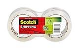 Scotch Sure Start Shipping Packaging Tape, 1.88" x 54.6 yd, Designed for Packing, Shipping and Mailing, Quiet Unwind, No Splitting or Tearing, 3" Core, Clear, 2 Rolls (3450-2)