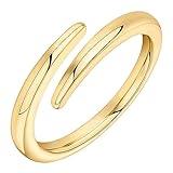 PAVOI 14K Gold Plated Open Twist Eternity Band Yellow Gold for Women Size 8