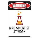 Mad Scientist Metal Sign Science Decor - Halloween Mad Scientist Props 8x12 Inches Chemistry Gifts Mad Scientist Halloween Decorations Science Gifts - Mad Scientist Decorations Science Classroom Decor