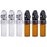 Portable Glass Ieak-proof Decorative Bottle (Black White) (6 Pack)