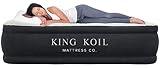 King Koil Luxury Full Size Plush Pillow Top Air Mattress with Built-in High-Speed Pump for Home, Camping & Guests-Inflatable Airbed Double High Blow Up Mattress, Durable, Waterproof - 1-Year Warranty