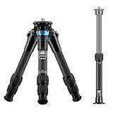 SIRUI Carbon Fiber Mini Travel Tripod with Two-Section Carbon Center Column, Max Height 26", Load up to 33lbs (AM-223+SL-100)