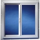 Duo-Corp Agriclass Double Slide Vinyl Tempered Utility Window White Glass/Vinyl Window 35-1/2" - Case of: 1