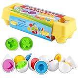 LOOIKOOS Easter Egg Toy for Toddlers 12 pcs Set Color & Shape Recoginition Sorter Puzzle for Easter Travel Bingo Game Early Learning Educational Toys Kids