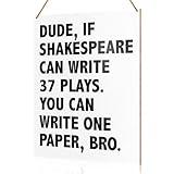 UDNADKEX Funny English Classroom Wall Sign Hanging Decor, High Middle School English Classroom Wooden Decor Writing Decoration, Funny Literary Gifts for English Teacher Literature Lover
