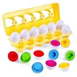 J-hong Matching Eggs 12 pcs Set Easter Eggs - Educational Color & Shape Recognition Sortere Skills Study Toys, Montessori Toys, STEM Educational Toy Gift for Toddler 1 2 3 Year Old