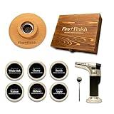 Fire + Finish Cocktail Smoker Kit - 6 Flavor Wood Chips & Premium Wooden Gift Box | Old Fashioned Whiskey & Bourbon Cocktail Set for Men, Dads, Holidays, & Christmas