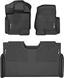 Husky Liners Weatherbeater Floor Mats | Fits 2015 - 2024 Ford F-150 (Includes 2022 - 2024 Lightning) SuperCrew w/Carpet & w/out Fold Flat Storage | Front & 2nd Row, 3-pc Black - 94041