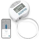 RENPHO Body Measuring Tape, Smart Tape Measure for Weight Loss, Bluetooth Tape with App, Retractable Tape for Measuring Waist, Hip, Bust, Arms, Muscle Gain, Fitness Equipment, 60in /150cm, White