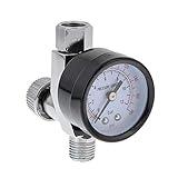 TCP Global Brand Air Adjusting Valve Regulator with Gauge for Spray Guns and Pnuematic Tools (1/4"NPT)