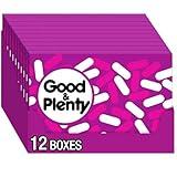 GOOD & PLENTY Licorice Fat Free, Candy Boxes, Vegetarian, 6 oz (12 Count)