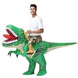 Doscos Adult Inflatable Dinosaur Costume Funny Halloween Costumes for Men/Women Riding T Rex Blow up Air Costume for Party