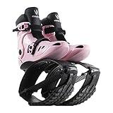 FIT BOOTS Premium Low Impact Rebound Shoe Fits kangoo Jumps for Extra Calorie Burn, Running, Virtual Fitness Classes (M: 8.5-11 150-175 Lbs, Pink/Black)