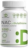 Deal Supplement NAC Supplement (N-Acetyl Cysteine) 1,000mg Per Serving with Reduced Glutathione, 240 Capsules – Antioxidant Support for Immune Health, Lung, & Liver Function