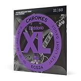 D'Addario Guitar Strings - XL Chromes Electric Guitar Strings - Flat Wound - Polished for Ultra-Smooth Feel and Warm, Mellow Tone - ECG24 - Jazz Light, 11-50, 1-Pack