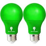 Bluex Bulbs 2 Pack Bluex LED A19 Green Light Bulb - 9W (60Watt Equivalent) - E26 Base LED Green Lights, Party Decoration, Porch, Home Lighting, Holiday Lighting, Decorative Illumination Green Bulb