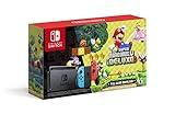 Nintendo Switch with Neon Blue and Neon Red Joy-Con + New Super Mario Bros. U Deluxe (Full Game Download) - Switch Console