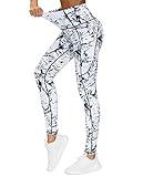 THE GYM PEOPLE Thick High Waist Yoga Pants with Pockets, Tummy Control Workout Running Yoga Leggings for Women (Large, Marble)