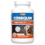 Nutramax Laboratories Cosequin Maximum Strength Joint Health Supplement for Dogs - With Glucosamine, Chondroitin, and MSM, 132 Chewable Tablets