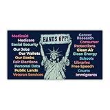 BAVAHA [7.5"x3.75"] Hands Off Protest Bumper Sticker Social Security Immigrants, Public Lands, Medicare, LGBT+ Rights, Resist Sticker for Car Anti Felon President Vinyl Decal Car Truck Windows