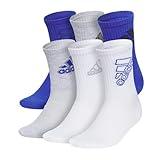 adidas Kids-Boy's/Girl's Mixed Graphic Athletic Cushioned Crew Socks (6-Pair)