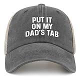 Put It On My Dad's Tab Trucker Hat Women Vintage Mesh Baseball Cap for Summer