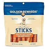 Golden Rewards Dual Flavor Dog Treat Sticks, Resealable 16 oz Bag, Real Chicken and Sweet Potato, No Artificial Colors or Flavors, No Corn or Soy, High Protein, Low Fat, Soft Texture, for Adult Dogs