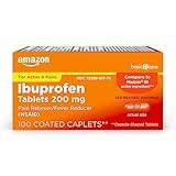 Amazon Basic Care Ibuprofen Tablets, 200 mg, Pain Reliever and Fever Reducer, For Arthritis, Toothache, Backache and More, 100 Count