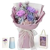 Childom Preserved Flowers for Delivery,Christmas Flowers Gift for Mom,Birthday Gifts for Women,Real Rose Bouquets,Purple Rose Flowers for Her,Mom,Wife,Grandma,Sister,Valentines,Mothers Day,Anniversary