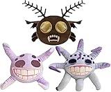 3 Pcs Doors Plush Toys, Grumble Giggle & Gloombat Plushies for Fans, 2024 New Doors Floor 2 Horror Plushies Monster Stuffed Animal Figure Doll Gifts for Kids Boys Girls Christmas Birthday