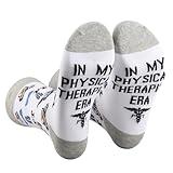 PXTIDY 2 Pairs Physical Therapist Sock Physiotheraphy Gift Physical Therapy Graduate Gift Physical Therapy Assistant Sock (US, Alpha, One Size, Regular, Regular, 9.PHYSICAL THERAPIST ERA sock)