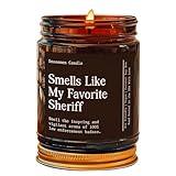 Sessemen My Favorite Sheriff Candle, My Favorite Sheriff Gift, Amber Jar Candle, Candle Non-Toxic for Home