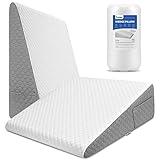 Forias 7.5" Wedge Pillow for Sleeping Bed Wedge Pillow for After Surgery Triangle Elevated Pillow Wedge for Acid Reflux Gerd Snoring Back Pain, Air Layer Removable Machine Wash Cover | Memory Foam Top