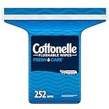 Cottonelle Fresh Care Flushable Wet Wipes, Adult Wet Wipes, 1 Refill Pack, 252 Wipes Per Pack, Packaging May Vary