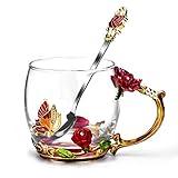 OEAGO Gifts for Mom Women Mothers Day Glass Coffee Enamels Mug Best Birthday Valentines Gifts for Her Girlfriend Wife from Daughter Son Valentine's Christmas Stocking Stuffers for Women Tea Cup