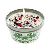 TOMOKO White Sage Candle, Sage Leaf, Rose, Lavender, Himalayan Salt & Essential Oil