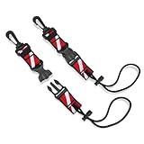 2Pack Scuba Lanyard Clip, Heavy Duty Quick Release Anti-Lost Strap with Adjustable Loop and Dive-Down Flag Webbing Band for Underwater Diving Cameras and Lights