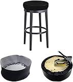 Bar Stool Replacement Cover Round DIY Staple On Heavy Duty Commercial Vinyl Restaurant Kitchen Office Exam Chair (19 inch Diameter, Black)