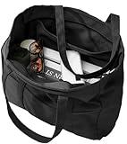 Bagelite Extra Large Canvas Bag for Women Men, Utility Work Tote with Zipper, Laptop Bags with Pockets, Teacher Tote, Black