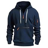 PUTEARDAT Prime Try Before You Buy Men Christmas Hoodie Men Amazon of Sale Today Navy Sweater deal of of the day Prime Today Only Clearance Embroidered Christmas Sweatshirt,Navy,XL