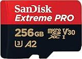 SanDisk 256GB Extreme PRO® microSD™ UHS-I Card with Adapter C10, U3, V30, A2, 200MB/s Read 140MB/s Write SDSQXCD-256G-GN6MA