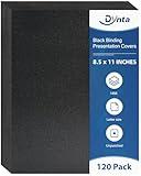 Dynta Binding Covers 120 Pack Black Sand-Textured Report Covers Sheets for Binding, Letter Size 8-1/2 x 11 Inches, 14 mil Presentation Binder, Office Supplies, Un-Punched, Square Corners