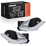 A-Premium Inside Interior Door Handles Compatible with Mazda Tribute 2001-2006, Black Housing with Chrome Lever, 2-PC Set, Front Driver and Passenger Side