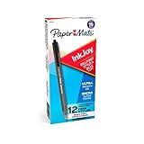 Paper Mate InkJoy 100RT Retractable Ballpoint Pens, Medium Point, Black, Box of 12 (1951254)