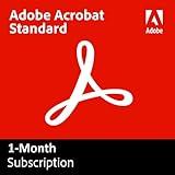 Adobe Acrobat Standard | 1-Month Subscription with Auto-Renewal | PDF Software | Convert, Edit, E-Sign, Protect |PC/Mac Download | Activation Required